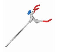 Alomejor Abrazadera Giratoria de Laboratorio Soporte de Matraz Duradero Ajustable para Trabajos de Laboratorio Metal Rojo 11 Pulgadas