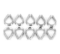 Alomejor Abrazaderas de dedales de 3 mm Cuerda de Alambre Marino Dedales Clip de Manga de Cable de Barco Acero Inoxidable