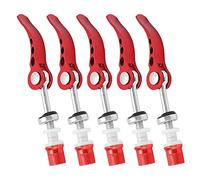 Alomejor Abrazaderas para Tija de Sillín de Liberación Rápida de Alta Calidad, Abrazaderas de Tubo de Bicicleta de Aleación de Aluminio Herramientas Fijas para Bicicletas Universales, 5 Piezas (Rojo)