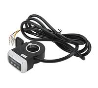 Alomejor Acelerador de Pulgar, ABS 6 Cables Acelerador de Pulgar con Interruptor de Encendido y Apagado e Indicador de Batería, Cable de 1600 Mm de Apertura de 22 Mm para Bicicleta Eléctrica,