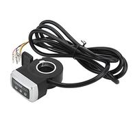 Alomejor Acelerador de Pulgar, ABS 6 Cables Acelerador de Pulgar con Interruptor de Encendido y Apagado e Indicador de Batería, Cable de 1600 Mm de Apertura de 22 Mm para Bicicleta Eléctrica,