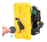 Alomejor Aceptador de Caja Selectora de Monedas Comparativo con Cubierta Abatible de Luz LED para Máquina Expendedora (YELLOW)