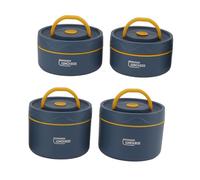 Alomejor Acero Inoxidable a Prueba de Fugas para Oficina Contenedor Redondo Fácil de Limpiar con Tapa para el Trabajo y la Escuela 2 Unidades Contenedor de Almuerzo (4 Caja (4