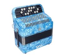 Alomejor Acordeón Bajo de 22 Teclas y 8 Instrumentos Musicales Profesionales con Botones Antideslizantes y Cañas Artesanales, para Actuaciones Exámenes (cielo azul)