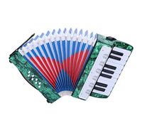 Alomejor Acordeón de Piano bajo de 17 Teclas, Ligero, Duradero, Sonido Suave para Estudiantes Principiantes (GREEN)