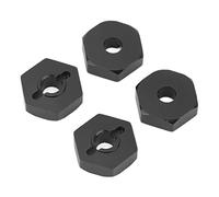 Alomejor Adaptador de Cubo Hexagonal de Rueda RC 4 Piezas, Piezas de Acoplador Hexagonal RC Aleación de Aluminio con Pasadores de Fijación, para Coche E Slash 4WD Summit 1/16 (Black)