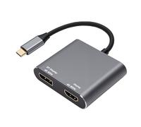 Alomejor Adaptador de Monitor Dual 4K 144Hz Tipo C Adaptador Multipuerto para Juegos y Diseño de Aluminio de Alto Rendimiento