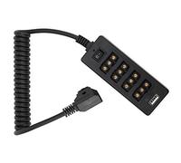 Alomejor Adaptador Divisor de Cable de Alimentación D-Tap Macho a Hembra de 4 Puertos, Diseño Compacto para Carga de Batería de Cámara, Plástico de 26-80cm