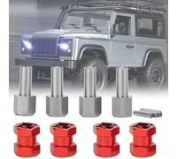 Alomejor Adaptador Hexagonal RC, Controlador de Rueda de Extensión Duradero para D90 AX10 CC01 SCX10, Pernos de 4" (Rojo)