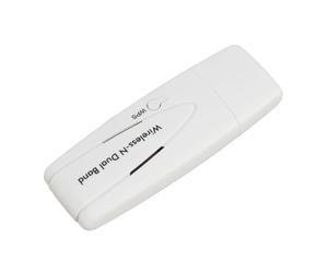 Alomejor Adaptador Inalámbrico N de Doble Banda Adaptador WiFi 2,4G 5,8G 300Mbps - Fácil de Usar para TV y Reproductor - Material ABS Blanco Duradero