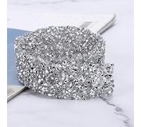 Alomejor Adorno de Cadena de Diamantes de Imitación Brillantes de 3cm de Ancho para Decoración de Cinturón de Vestido de Boda, Bandas de Diamantes de Imitación para Zapatos, Accesorio de Ropa (180
