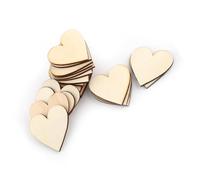Alomejor Adornos de Madera Natural en Forma de Corazón para Proyectos de Arte y Manualidades, 360 Piezas (40mm)