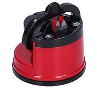 Alomejor Afilador de Cuchillos Afilador de Tijera Manual Eficiente con Ventosa para Uso en Cocina ABS + Acero de Tungsteno 2.4x2.6in (rojo)
