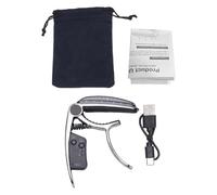 Alomejor Afinador de Capo de Guitarra 2 en 1, Pantalla LED Recargable de Aleación de Zinc, Abrazadera de Afinación de Guitarra Compacta, con Función de Afinación de Luz Corriente, para (BLACK)