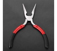 Alomejor Alicates de Punta Larga Herramienta de Corte de Alambre de Acero Duradero para Electricistas, Fabricación de Joyas y Reparación Electrónica Negro+Rojo 4.8 * 3.9in 1 Alicates