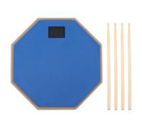 Alomejor Almohadilla de Tambor Silenciosa, Almohadilla de Práctica de Goma de 12 Pulgadas con 2 Tablas de Batería y Absorción de Choque, Kit de Tambores Amigables con los Apartamentos (BLUE)