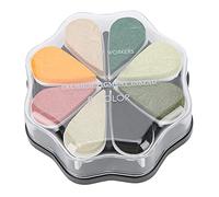 Alomejor Almohadilla para Sellos en Forma de Pétalo con 8 Colores para Pintar con los Dedos y Manualidades DIY, Almohadilla de Tinta No Tóxica y sin ácido para Niños (Esponja, tinta 2)