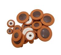 Alomejor Almohadillas de Saxofón Alto de 25 Unidades, Piel Artificial de Oveja para Sello de Orificio de Sonido en Reparación de Saxofón Alto, Tamaños Múltiples 8.5-46mm (BROWN)
