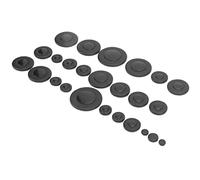 Alomejor Almohadillas para Saxofón, 25 Unidades, Piel de Oveja Auténtica, ABS, Accesorios para Saxofón Alto con Placa Anti-sonido, para Reparación de Instrumentos de Viento y Sellado de (BLACK)