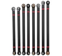 Alomejor Alomejor Actualización del Kit de Varilla de Tracción de Metal para Automóvil sobre Orugas Aixal SCX10 1/10, Aleación de Aluminio, 8 Piezas de Color