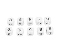 Alomejor Alomejor Juego de Dados Numéricos de 6 Caras, Cubos de Plástico Duraderos para Juegos de Mesa de Enseñanza Numérica, 20 Piezas para Ayuda Al Aprendizaje en el Aula (Black) (White)