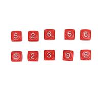 Alomejor Alomejor Juego de Dados Numéricos de 6 Caras, Cubos de Plástico Duraderos para Juegos de Mesa de Enseñanza Numérica, 20 Piezas para Ayuda Al Aprendizaje en el Aula (Black) (Rojo)