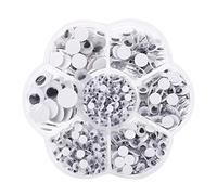 Alomejor Alomejor Piezas de Juguete Hechas a Mano Ojos de Plástico Blanco y Negro de Alta Calidad, 800 Piezas de 4-12 Mm Accesorio de Repuesto para Muñecas y Animales de Peluche