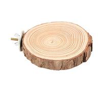 Alomejor Alomejor Soporte de Plataforma de Madera Natural para Pájaros para Morder Loros | Percha Redonda Duradera para Parque de Pájaros, 1 Plataforma, Fácil de Instalar, Adecuada para para