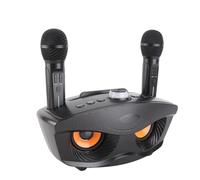 Alomejor Altavoz de Karaoke, Altavoz Bluetooth Portátil con Dos Micrófonos, Batería de 3000 MAh para Fiestas de Karaoke en Casa (Black)