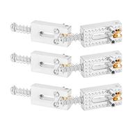 Alomejor Altura Ajustable 6pcs Guitar Saddle Scooter Bridge, Robuste de Guitarra Eléctrica de Aleación de Cobre-zinc para Guitarra de Bricolaje (SILVER)