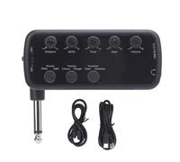 Alomejor Amplificador de Auriculares de Guitarra Eléctrica, Efecto de Sonido de Sobrecarga USB Recargable con Retraso para Guitarristas Acústicos
