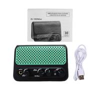 Alomejor Amplificador de Guitarra Eléctrica, Mini Amplificador de Guitarra de 10 W con Bluetooth, Batería Recargable, 30 Ritmos de Batería, Canales de Overdrive Limpios, Conector para