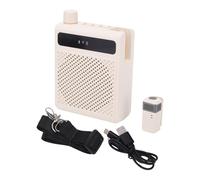 Alomejor Amplificador de Voz Portátil, Micrófono ABS Recargable con Batería de 25 Horas de Duración para Profesores y Guías Turísticos (WHITE)