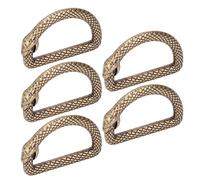 Alomejor Anillos en D de Metal Resistentes y Duraderos para Cinturón de Mochila, 5 Anillos en D Pequeños de Aleación de Zinc para Bolsas de Bricolaje (Bronce)