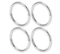 Alomejor Anillos Redondos Soldados Anillos Tóricos Duraderos de Acero Inoxidable para Camping y Correa para Perros 4x40 Mm Juego de 10 Piezas