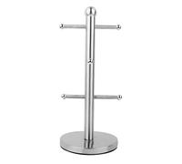 Alomejor Árbol de Estante para Tazas Duradero de Acero Inoxidable para Cocina Organizada, Fácil Acceso para Tazas de café y Vasos, Soporte de 15"