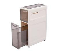 Alomejor Armario Estrecho con 6 Ruedas para Organizar Cajones de Lavandería en el Baño Elegante y Práctico (2 Niveles)