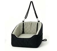 Alomejor Asiento de Coche para Perros Pequeños Elevado y Desmontable para Viajes con Bolsillo de Almacenamiento y Correa de Seguridad para Perros de hasta 30 Libras, Color Negro