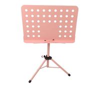 Alomejor Atril para Partituras, Altura Ajustable, Plegable, Portátil, de Metal, ABS, Resistente Soporte para Libros de Música con Bolsa de Transporte, para Músicos, Directores, (PINK)
