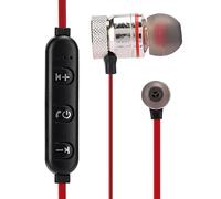 Alomejor Auriculares Deportivos Bluetooth Auriculares Internos Inalámbricos con Reducción de Ruido para Deportes Al Aire Libre Negro o Rojo, 1 par (Rojo)