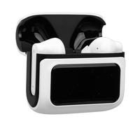 Alomejor Auriculares Inalámbricos, Auriculares Bluetooth con Cancelación de Ruido, Controlador de 13 Mm con Pantalla LCD, Ideal para Música y Uso en el Gimnasio (Blanco Negro)