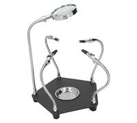 Alomejor Ayudando a Manos Lupa de Soldadura Herramienta HD de Alta Transmitancia de Luz para PCB Ampliación 3 Veces, Grabado de Sellos