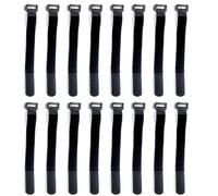 Alomejor Bandas para Cañas de Pescar Correas para Cañas de Pescar con Gancho y Bucle Fuertes, 16 Piezas para Organización de de y Fácil Transporte (Black)