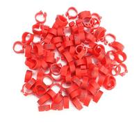Alomejor Bandas para patas de paloma numeradas de plástico anillos reutilizables 100 unidades 8 mm para letra paloma verde (rojo)