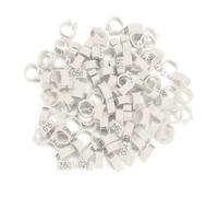 Alomejor Bandas para patas de paloma numeradas de plástico anillos reutilizables 100 unidades 8 mm para letra paloma verde (WHITE)