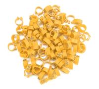 Alomejor Bandas para patas de paloma numeradas de plástico anillos reutilizables 100 unidades 8 mm para letra paloma verde (amarillo)