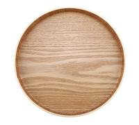 Alomejor Bandeja de Madera para Servir Estilo Vintage para Juego de té, Frutas, Almacenamiento Fácil de Limpiar para Decoración del Hogar (27cm)