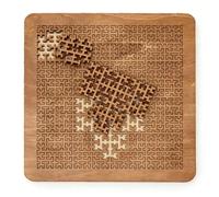 Alomejor Bandeja de Rompecabezas, Tablero de Rompecabezas Fractal con Patrones Geométricos Intrincados para el Desarrollo Cognitivo de Adultos y Niños (Marron Oscuro)