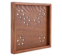 Alomejor Bandeja de té de Madera, Elegante Superficie Lisa para Servir té y café, Aperitivos para Restaurante en Casa (18 * 18cm)