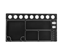 Alomejor Bandeja de tornillos RC, organizador magnético de herramientas de aleación de aluminio para tornillos, tuercas, pernos, arandelas, con 4 rodamientos magnéticos para coche RC, aviones